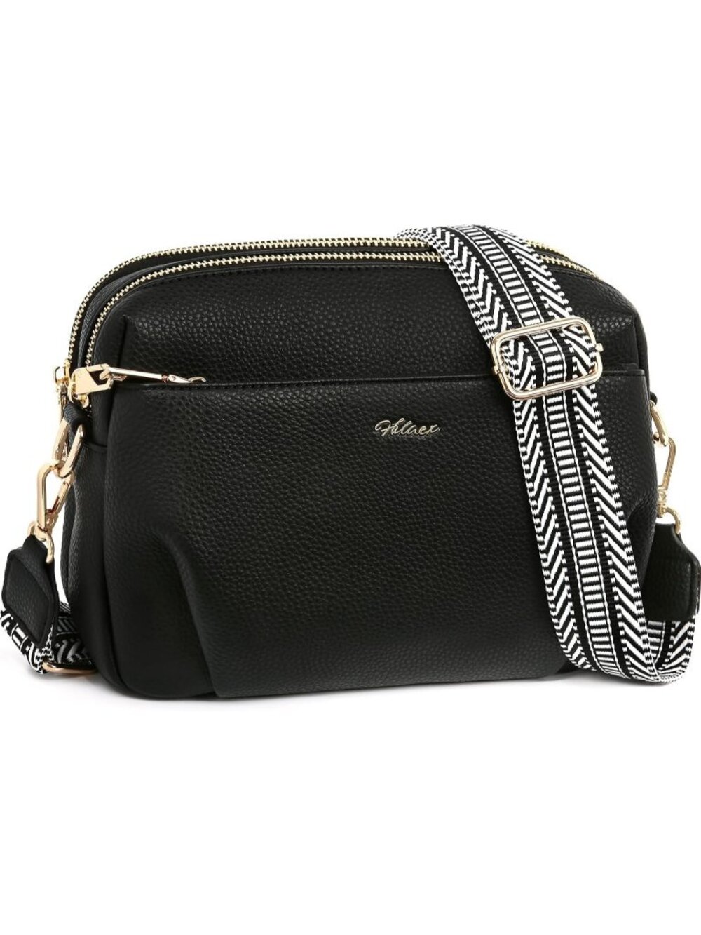 Women's Black Vegan Leather RFID Anti Theft Designer Purse Crossbody Bag